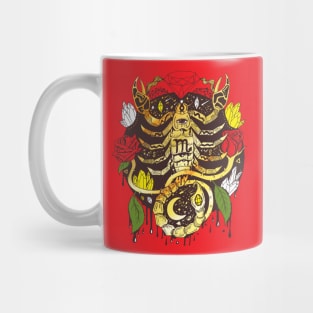 Mystic Scorpio Zodiac Gold With Red Roses Mug